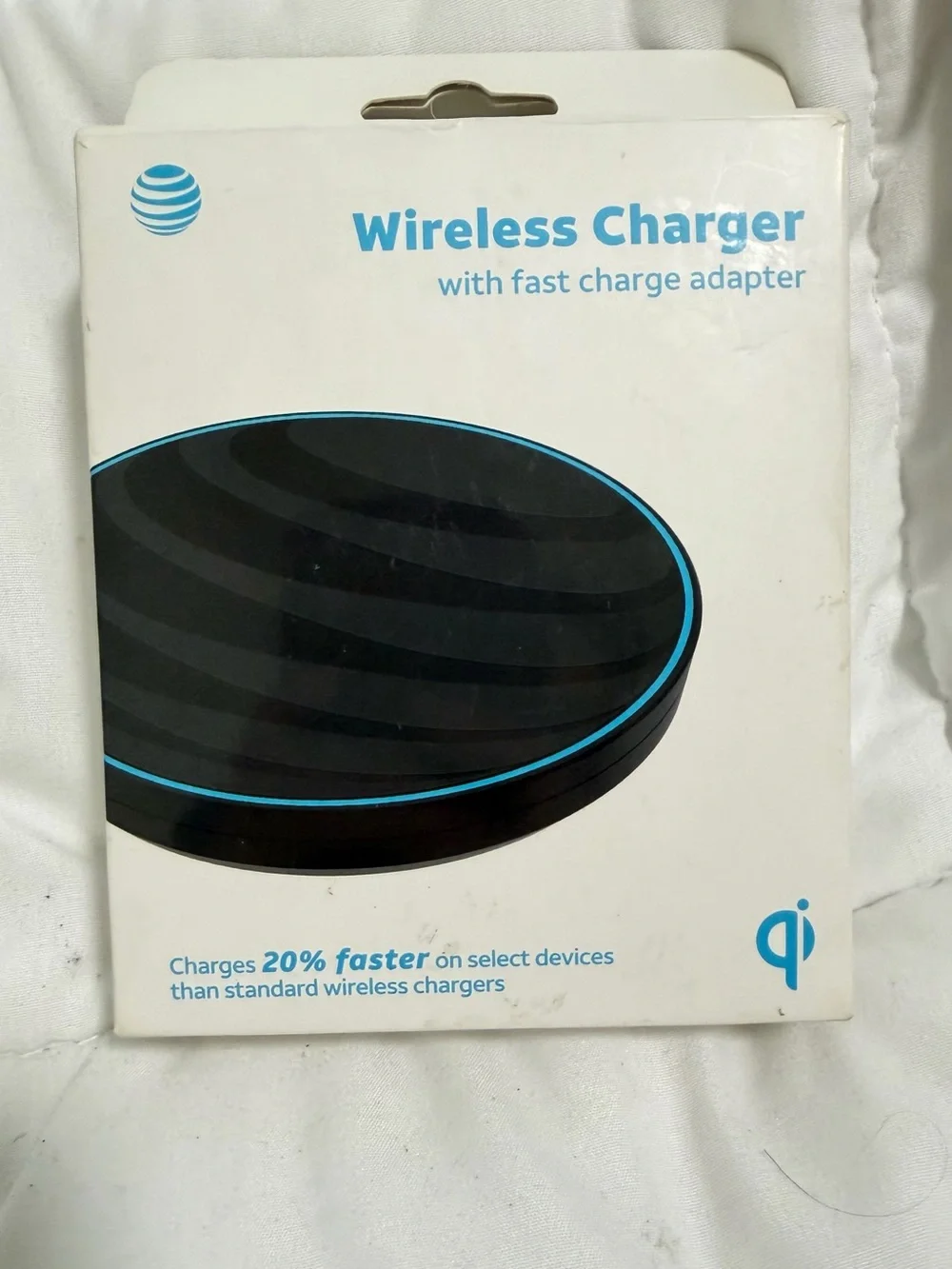 AT&T Black Wireless Qi Charger with Fast Charge Adapter